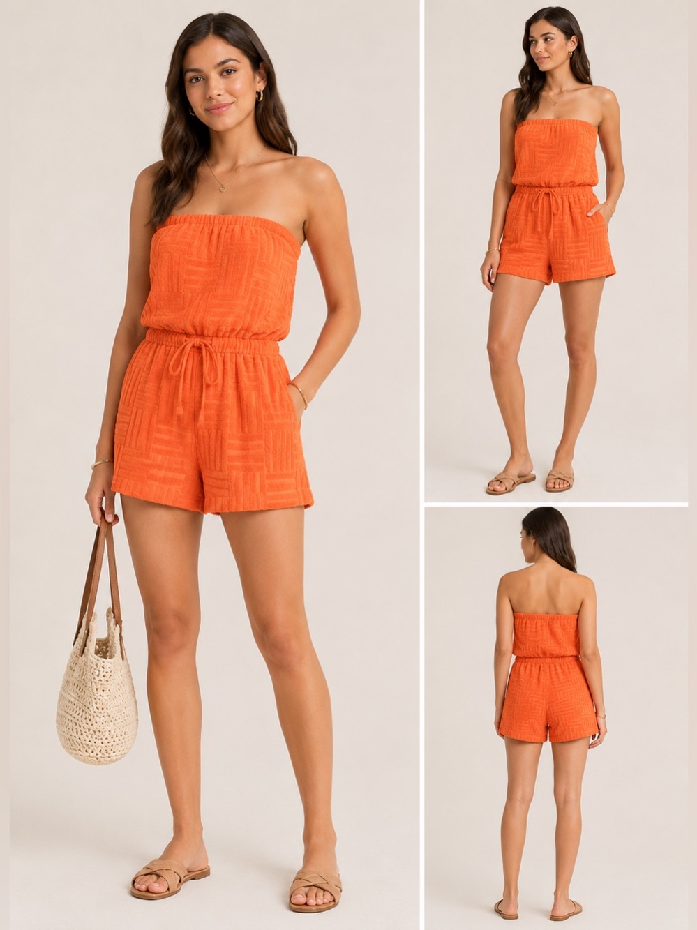 Forever 21 Terry Cloth Bright Orange Swim Cover-Up
